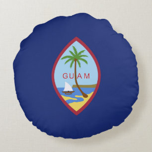 Guam flag round pillow