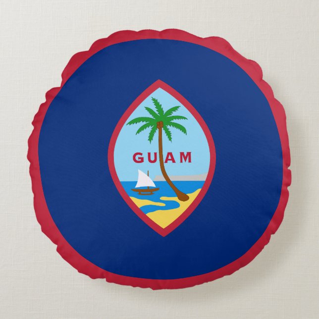 Guam Flag Round Pillow (Front)
