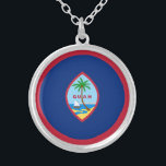 Guam Flag Silver Plated Necklace<br><div class="desc">Patriotic flag of Guam.</div>