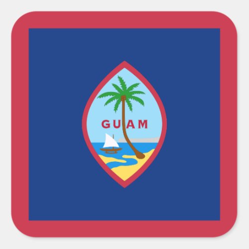 Guam Flag Square Sticker