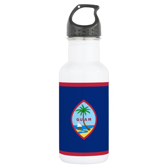 Guam Flag Stainless Steel Water Bottle (Front)