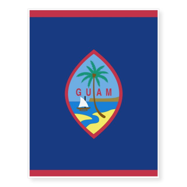 GUAM FLAG TEMPORARY TATTOOS (Front)