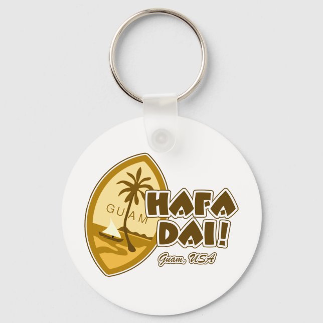 Guam Hafa Dai Keychain (Front)