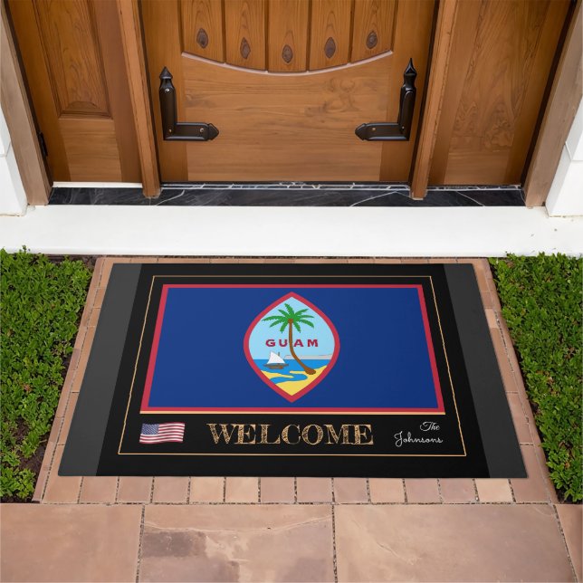 Guam house mat, Guamanian Flag sports / Welcome Doormat (Outdoor)