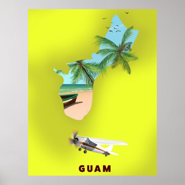 Guam illustrated map travel poster (Front)