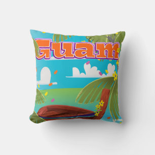 Guam Island holiday travel poster. Throw Pillow