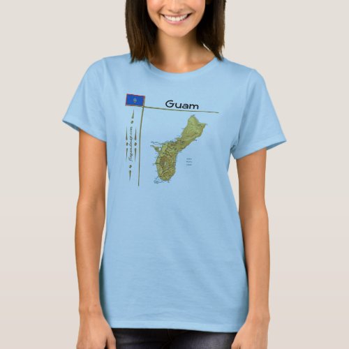 Guam Map  Flag  Title T_Shirt