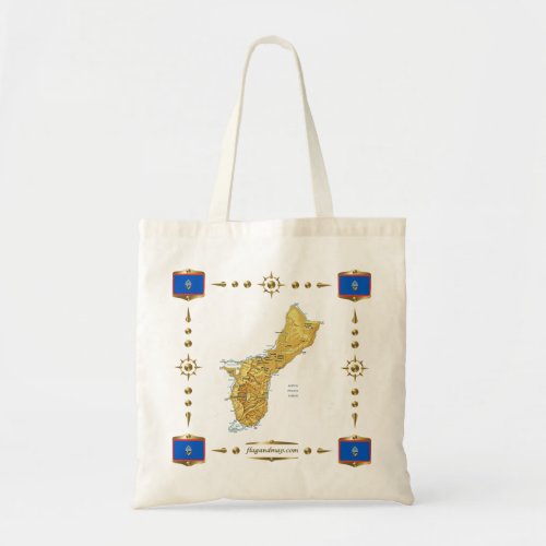 Guam Map  Flags Bag