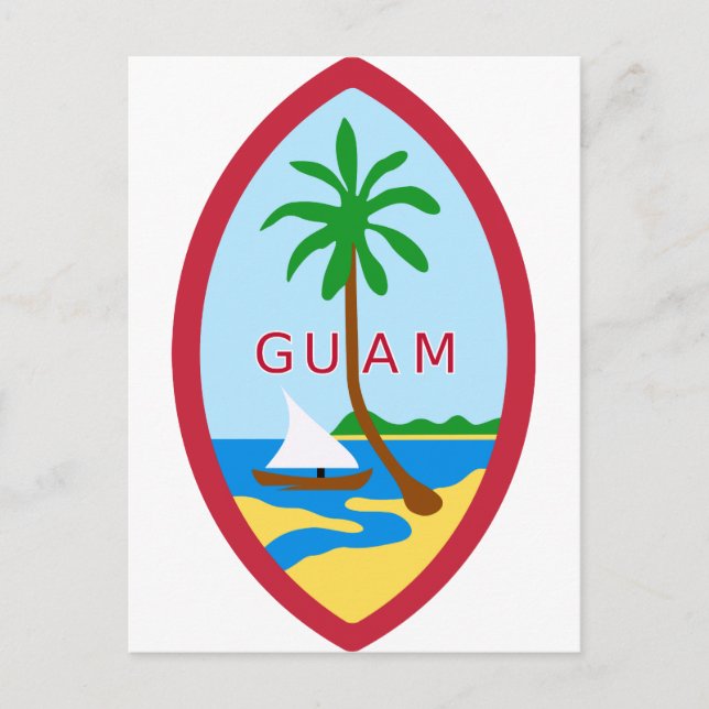 Guam Official Coat Of Arms Heraldry Symbol Postcard (Front)