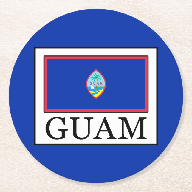Guam Round Paper Coaster (Front)