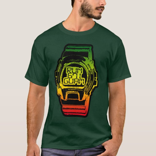 GUAM RUN 671 Chamorro Time Reggea Shock Watch T-Shirt (Front)