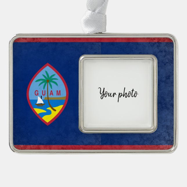 Guam Silver Plated Framed Ornament (Front)