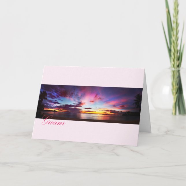 GUAM Tumon Bay Sunset panoramic Thank You Card (Front)