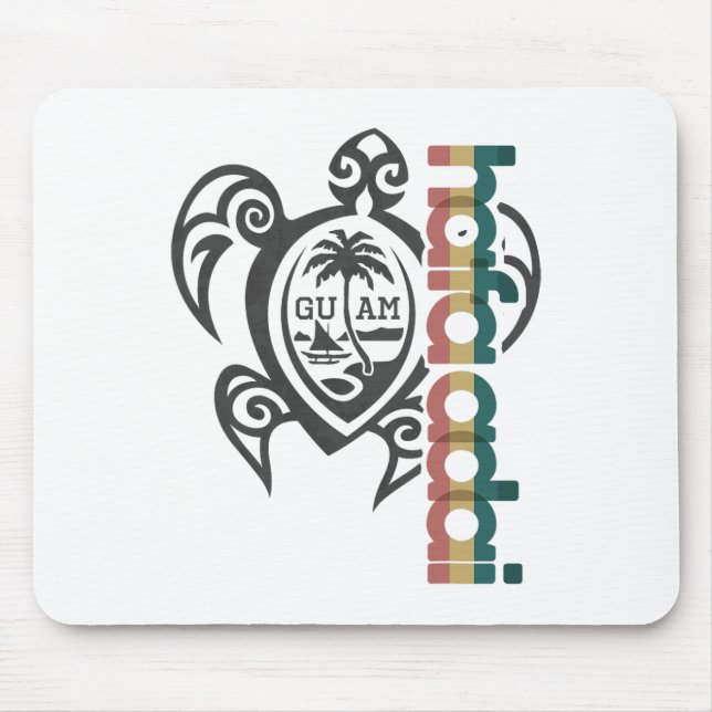 Guam Turtle Hafa Adai Guam Fishing Shirt Chamorro  Mouse Pad (Front)