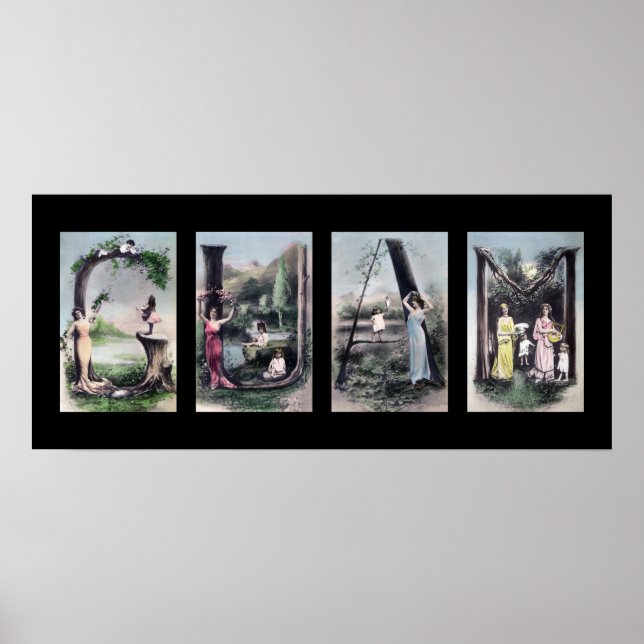 GUAM Vintage Alphabet Letter Name Art Poster (Front)