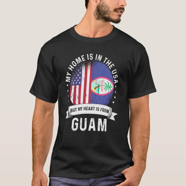 Guamanian American Patriot Grown Proud Home USA Fl T-Shirt (Front)