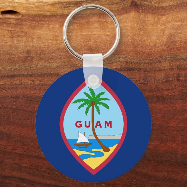 Guamanian Flag & Guam holiday, patriots / sports Keychain (Front)