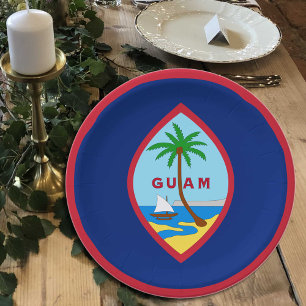 Guamanian Flag plates, party, sports, Guam Paper Plates