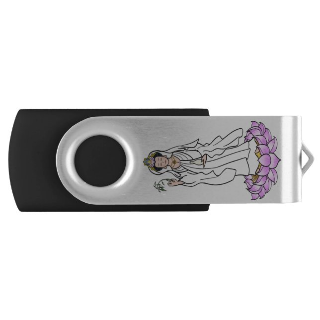 Guan Yin Bodhisattva on Lotus  Flash Drive (Front)
