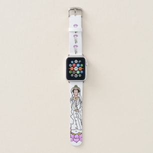 Guan Yin Bodhisattva on Lotus Flower Apple Watch Band