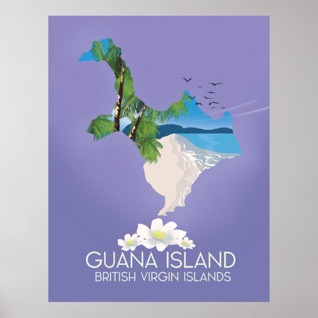 Guana Island British Virgin Islands travel poster (Front)