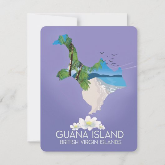 Guana Island British Virgin Islands travel poster (Back)