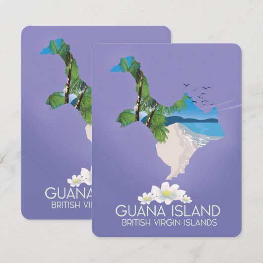 Guana Island British Virgin Islands travel poster (Front/Back)