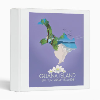 Guana Island British Virgin Islands travel poster 3 Ring Binder