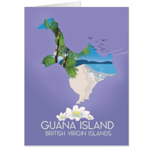 Guana Island British Virgin Islands travel poster Card