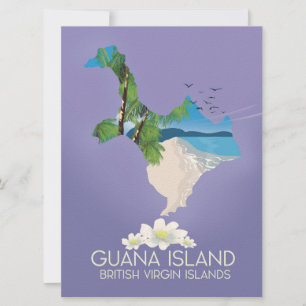 Guana Island British Virgin Islands travel poster Invitation