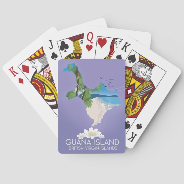 Guana Island British Virgin Islands travel poster Poker Cards (Back)