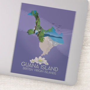 Guana Island British Virgin Islands travel poster Sticker