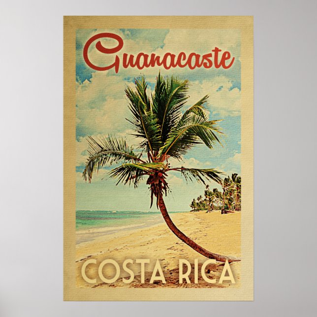 Guanacaste Palm Tree Vintage Travel Poster (Front)