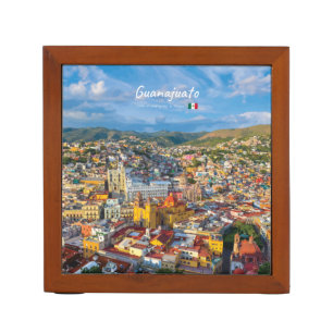 Guanajuato, Mexico - Colorful Cityscape Desk Organizer