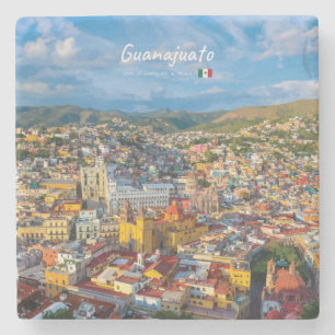 Guanajuato, Mexico - Colorful Cityscape Stone Coaster