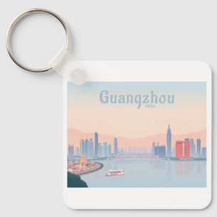 Guangzhou China Pearl River Pastel Travel Keychain