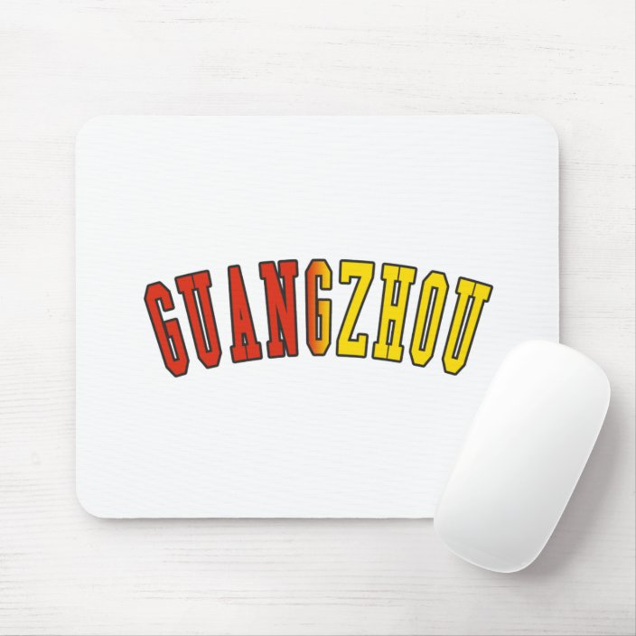 Guangzhou in China National Flag Colors Mouse Pad
