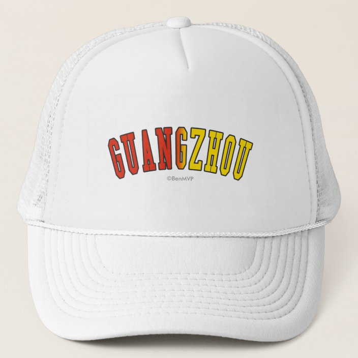 Guangzhou in China National Flag Colors Trucker Hat