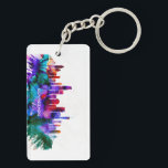 Guangzhou Skyline Keychain<br><div class="desc">Abstract Watercolor Skyline of Guangzhou,  a sprawling port city northwest of Hong Kong on the Pearl River</div>