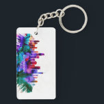 Guangzhou Skyline Keychain<br><div class="desc">Abstract Watercolor Skyline of Guangzhou,  a sprawling port city northwest of Hong Kong on the Pearl River</div>