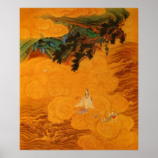 Guanyin in the Tidal Sound cave at Mt Potala Poster (Front)