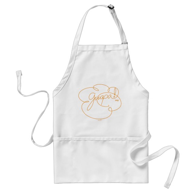 GUAPA soy - Bold CloudS - Orange Script Adult Apron (Front)
