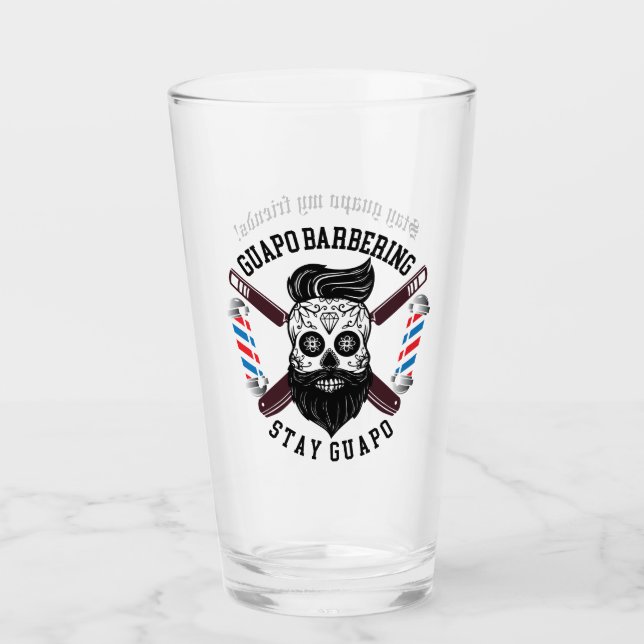 Guapo 16oz stay guapo beer glass (Front)