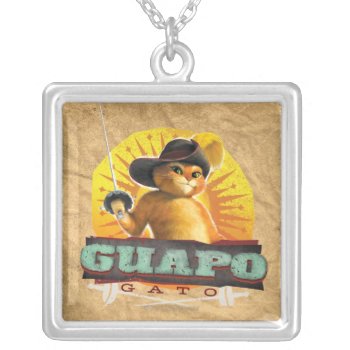 Guapo Gato Silver Plated Necklace by pussinboots at Zazzle