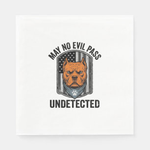 Guard Dog May No Evil Pass Vintage Vector Design Napkins