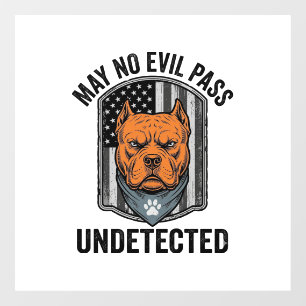 Guard Dog May No Evil Pass Vintage Vector Design Window Cling