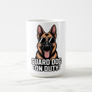 Guard Dog On Duty German Shepherd Sunglasses Gift Coffee Mug