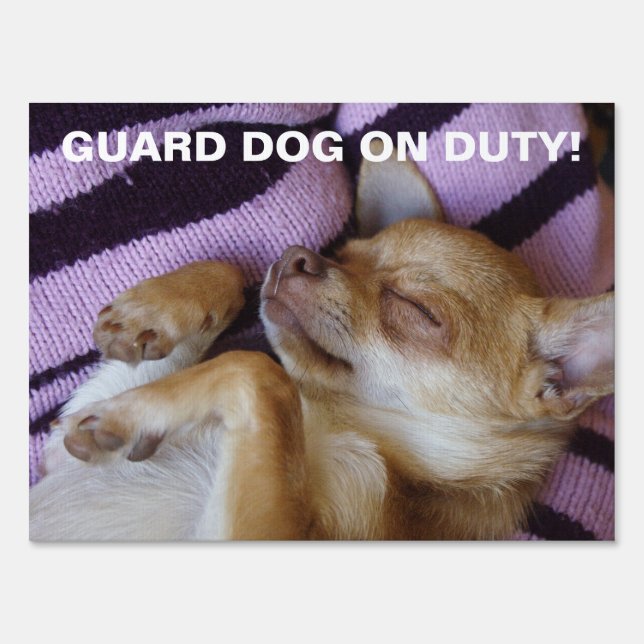Guard Dog On Duty! Yard Sign (Front)