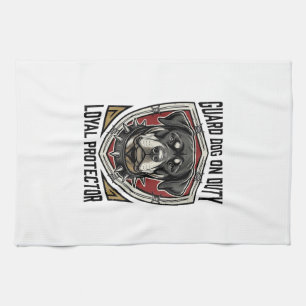 Guard Dog Shirt Vintage Engraved Protector Art_1 Kitchen Towel