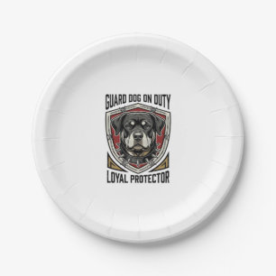Guard Dog Shirt Vintage Engraved Protector Art_1 Paper Plates